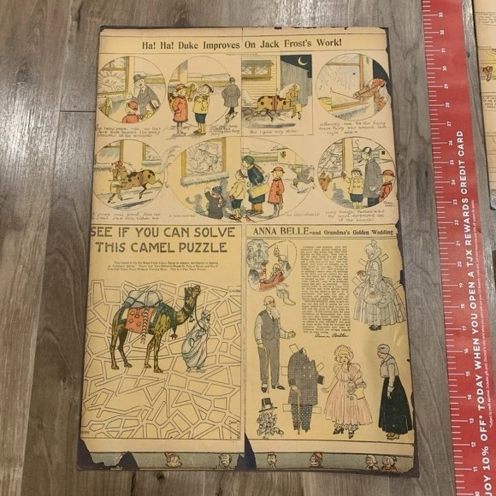 1915 Daily Republican Comic Pages Lot Hairbreadth Harry, Slim Jim, VTG Newspaper